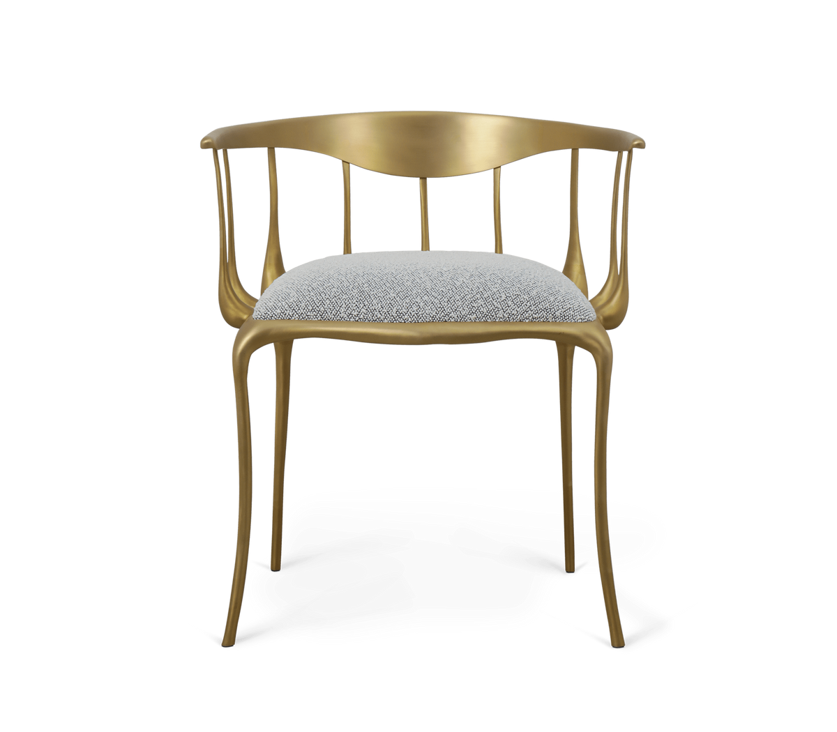No 11 Satin Matte Gold Surrealist Dining Chair
