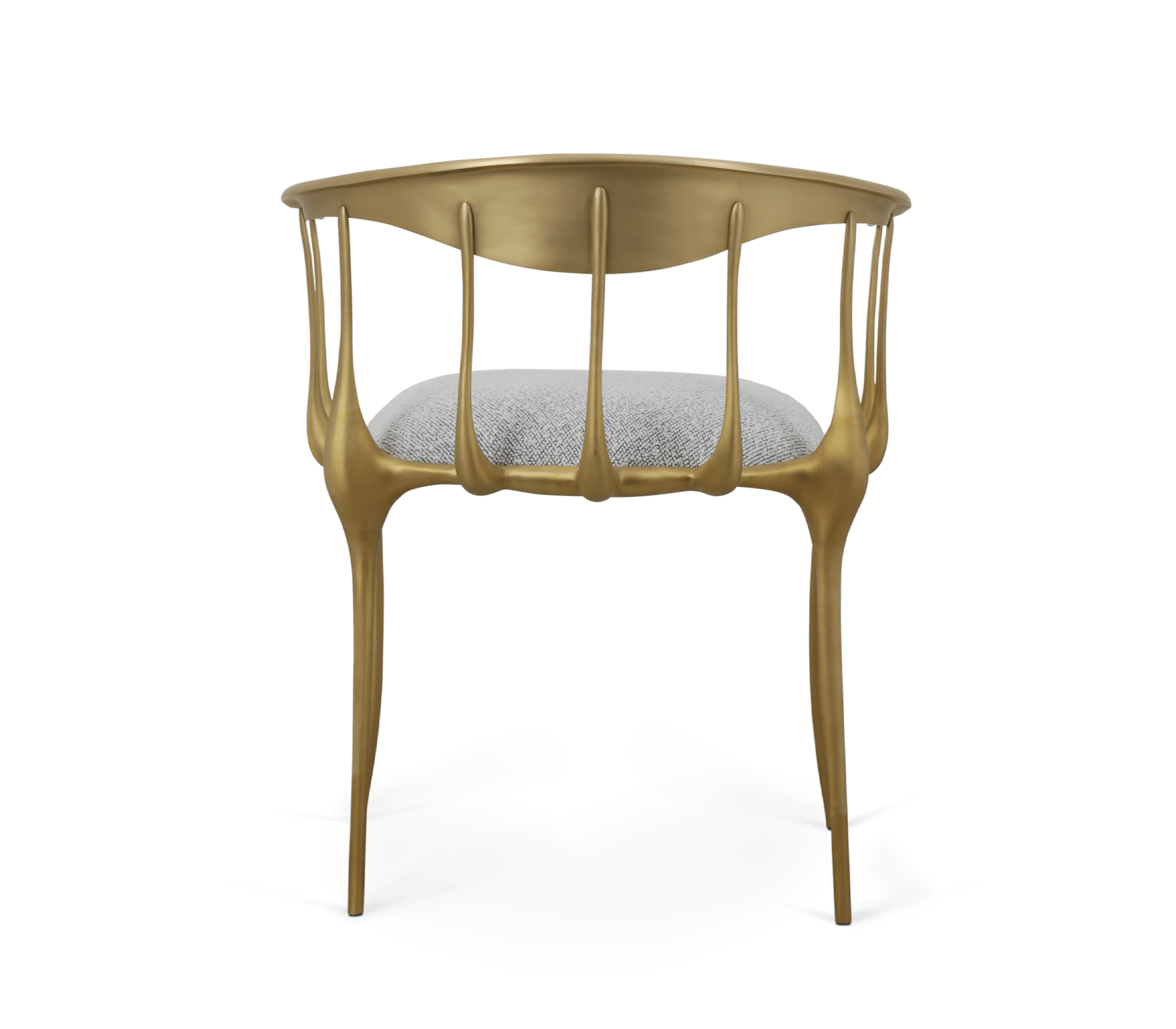 No 11 Satin Matte Gold Surrealist Dining Chair