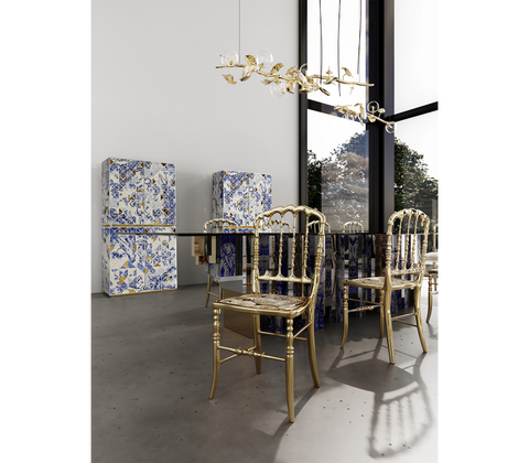 Mirrored Gold Dining Chair for Dining Room