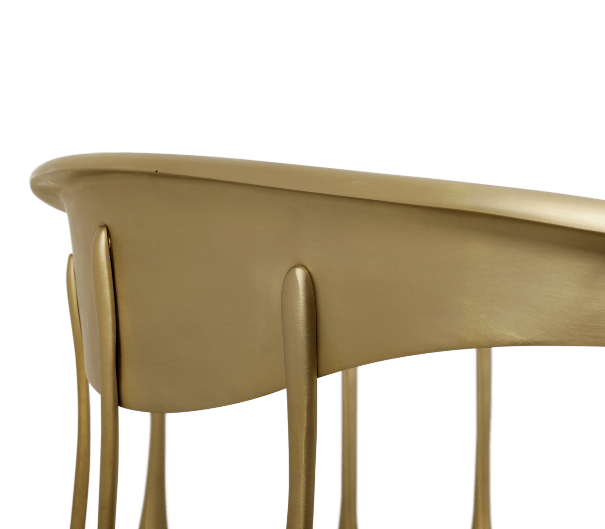 No 11 Satin Matte Gold Surrealist Dining Chair