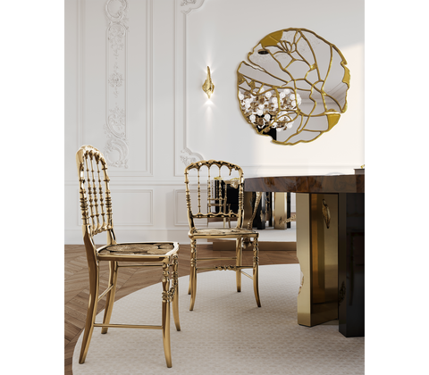 Mirrored Gold Dining Chair for Dining Room