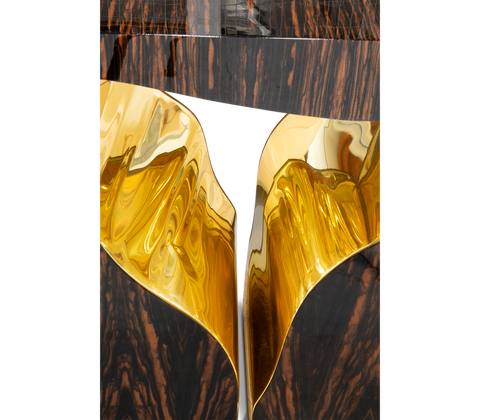 Brass Wood White Cabinet for Entryway