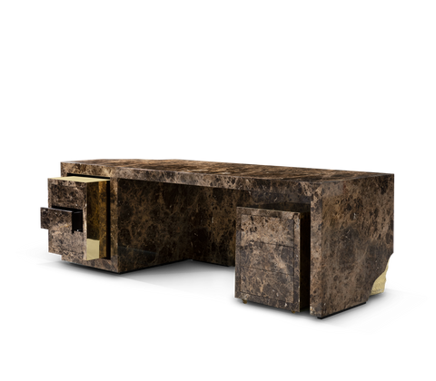 Lapiaz Karst Stone Marble Executive Desk