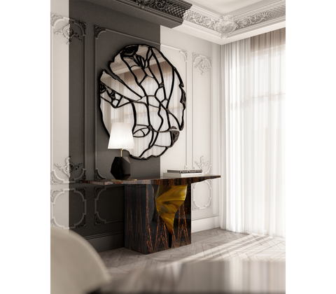 Brass Wood White Cabinet for Entryway