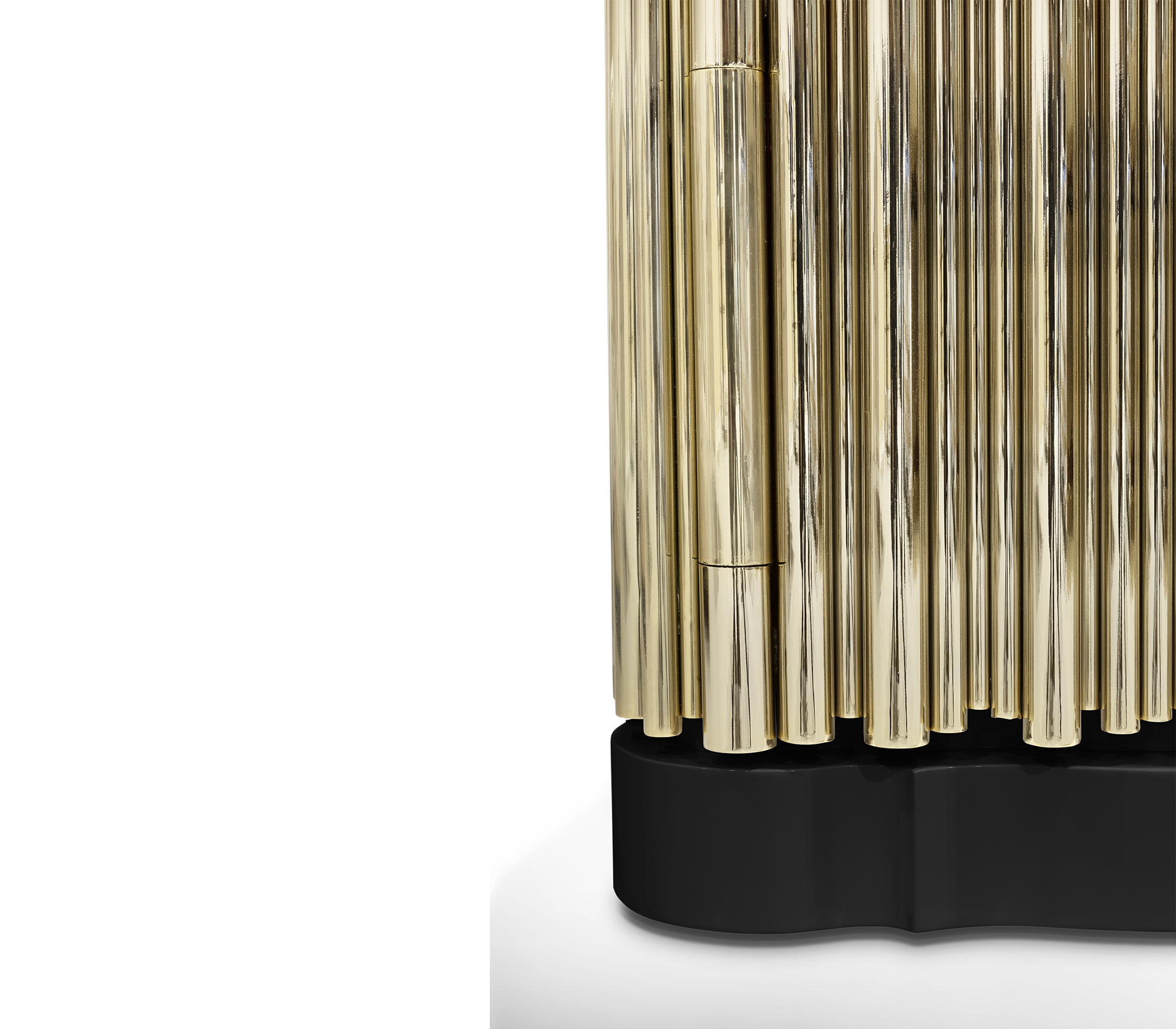 Symphony Tubular Gold Plated Modern Nightstand