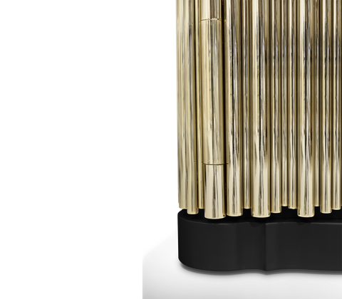Symphony Tubular Gold Plated Modern Nightstand