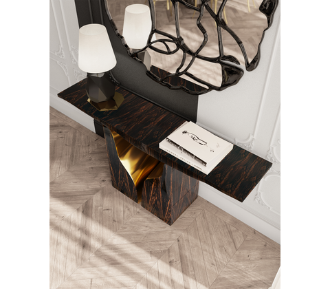 Brass Wood White Cabinet for Entryway