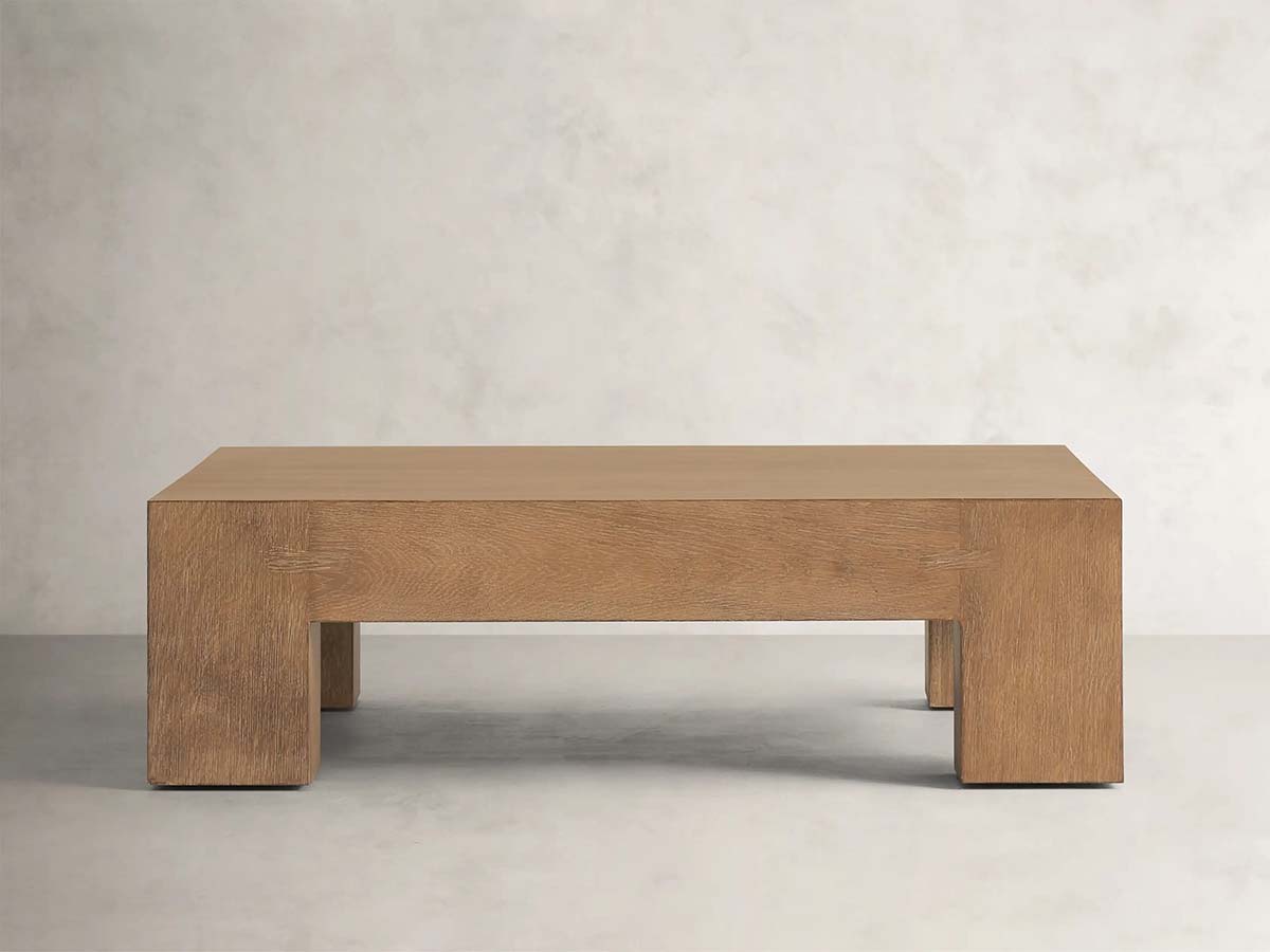 Paxton Oak Coffee Table with Solid Oak Wood Modern Style Living Room Center Tea Table Cocktail Table