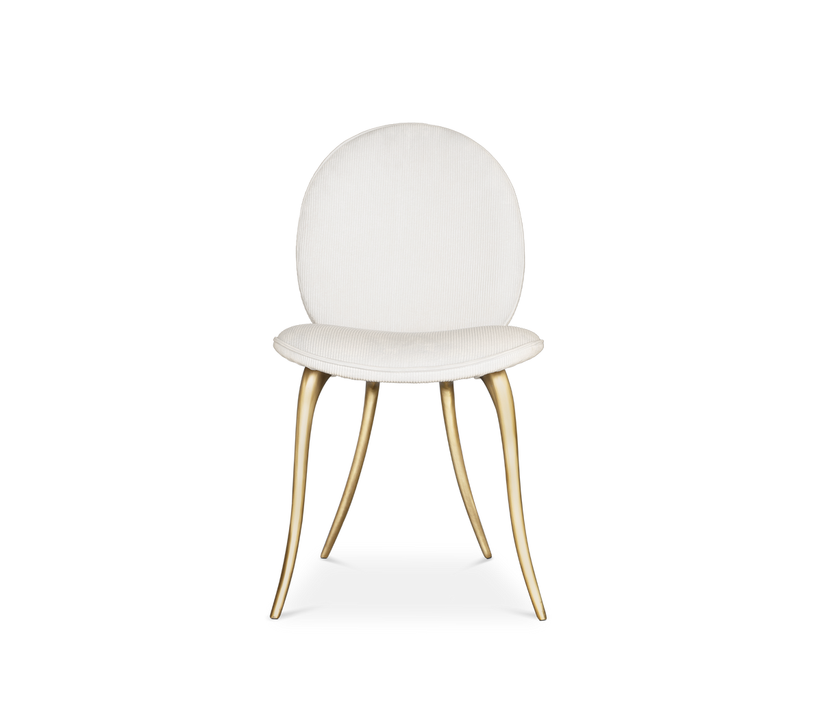 Soleil Curved Brass Modern Dining Chair