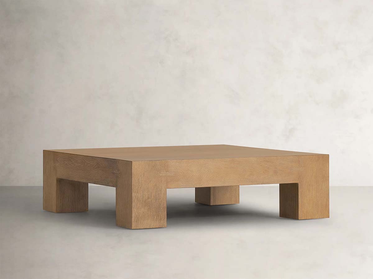 Paxton Oak Coffee Table with Solid Oak Wood Modern Style Living Room Center Tea Table Cocktail Table