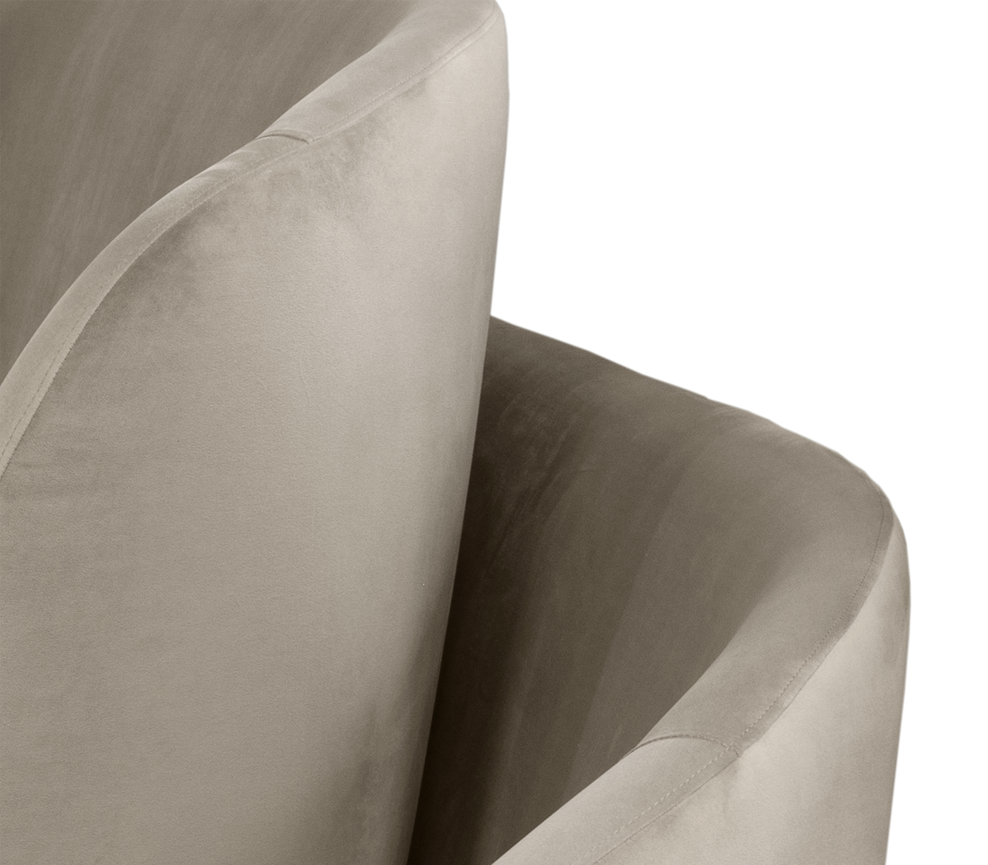 Odette Curved Velvet Polished Brass King Bed