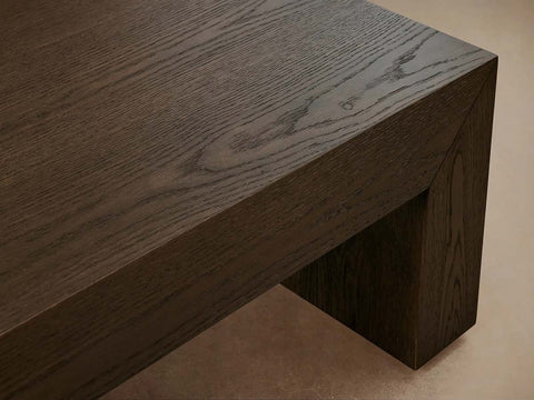 Sullivan Wood Waterfall Coffee Table Rectangle Rural Cocktail Table Oak Wood Center Tea Table