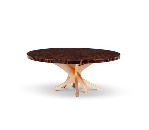 Patch Marquetry Round Dining Table