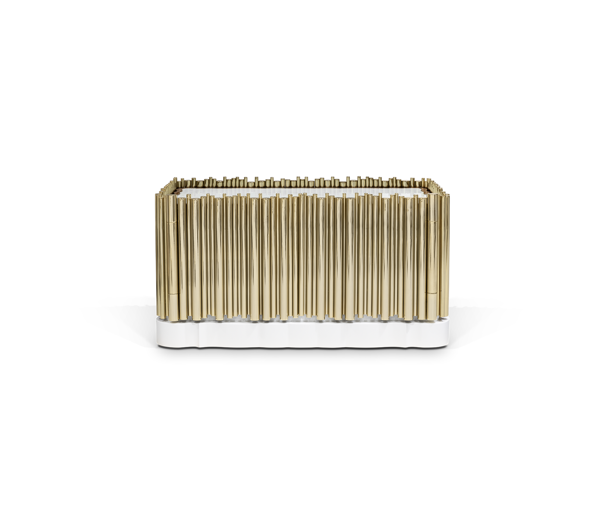 Symphony Tubular Gold Plated Modern Nightstand