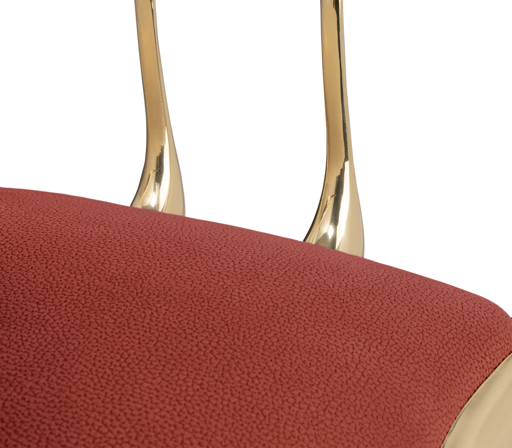 No 11 Burgundy Velvet Polished Gold Surrealist Dining Chair