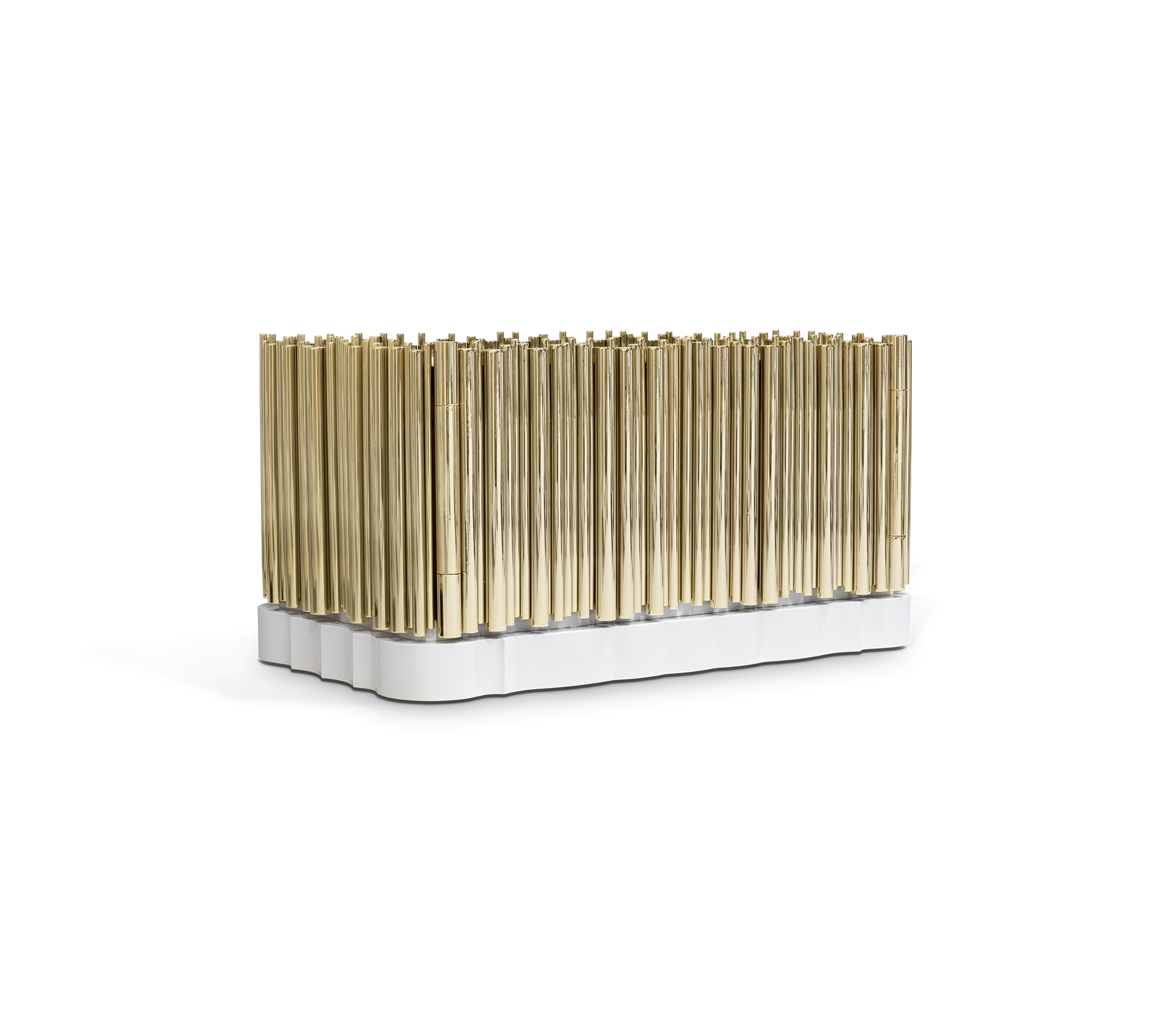 Symphony Tubular Gold Plated Modern Nightstand