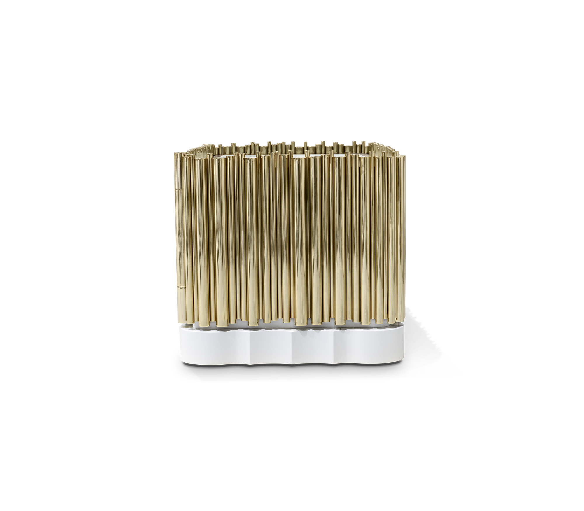 Symphony Tubular Gold Plated Modern Nightstand
