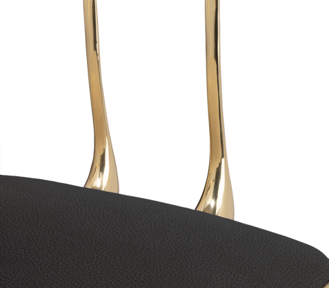 No11 Surrealist Polished Gold Cast Brass Dining Chair