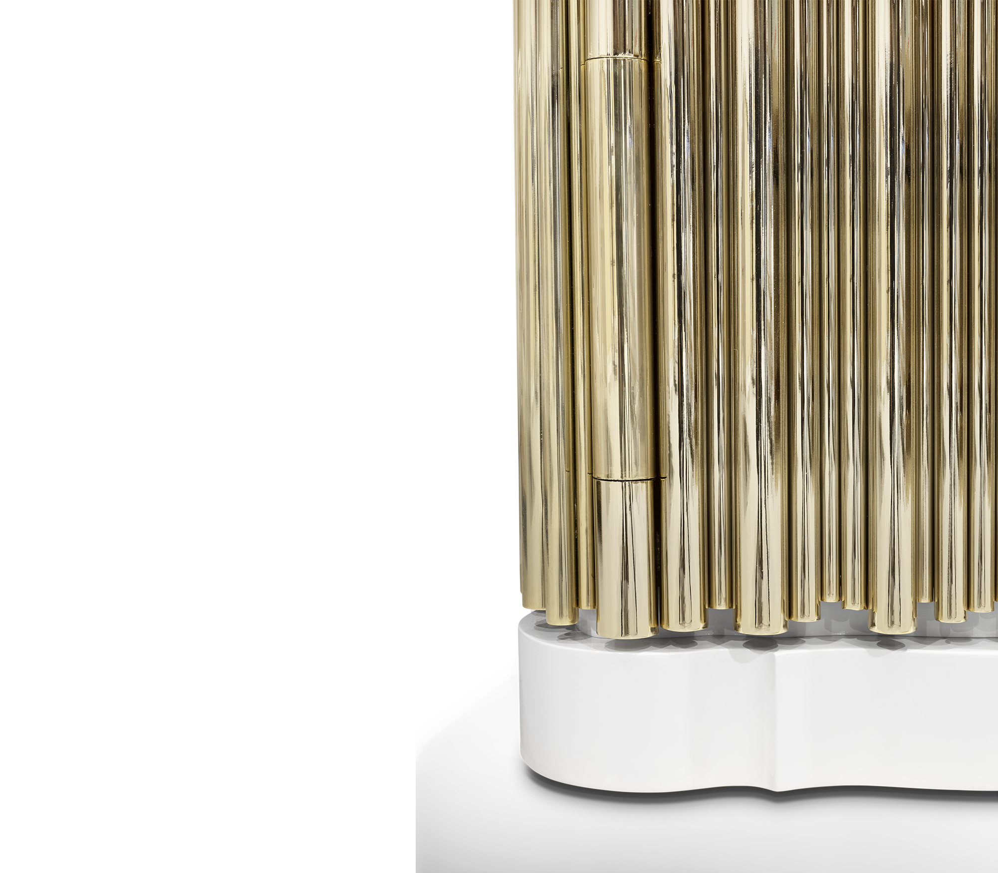 Symphony Tubular Gold Plated Modern Nightstand