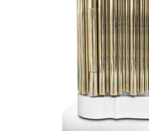 Symphony Tubular Gold Plated Modern Nightstand