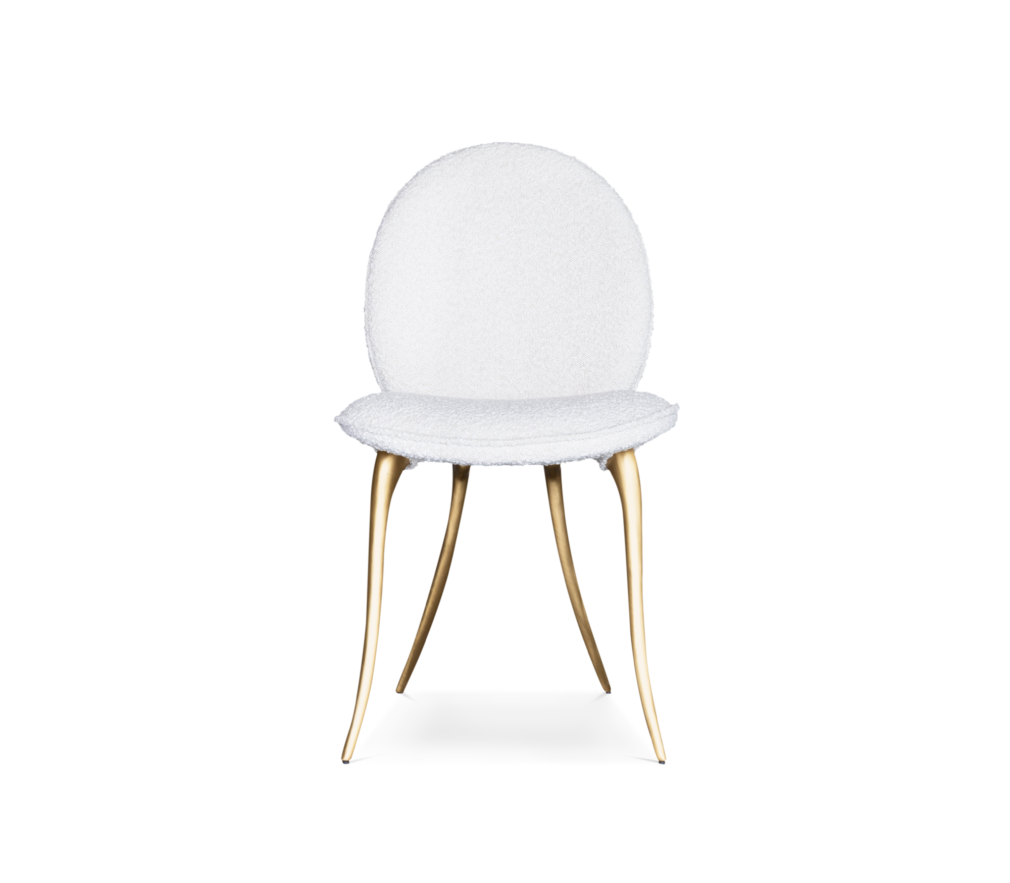 Soleil Curved Brass Modern Dining Chair