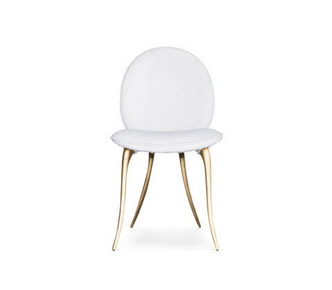 Soleil Curved Brass Modern Dining Chair