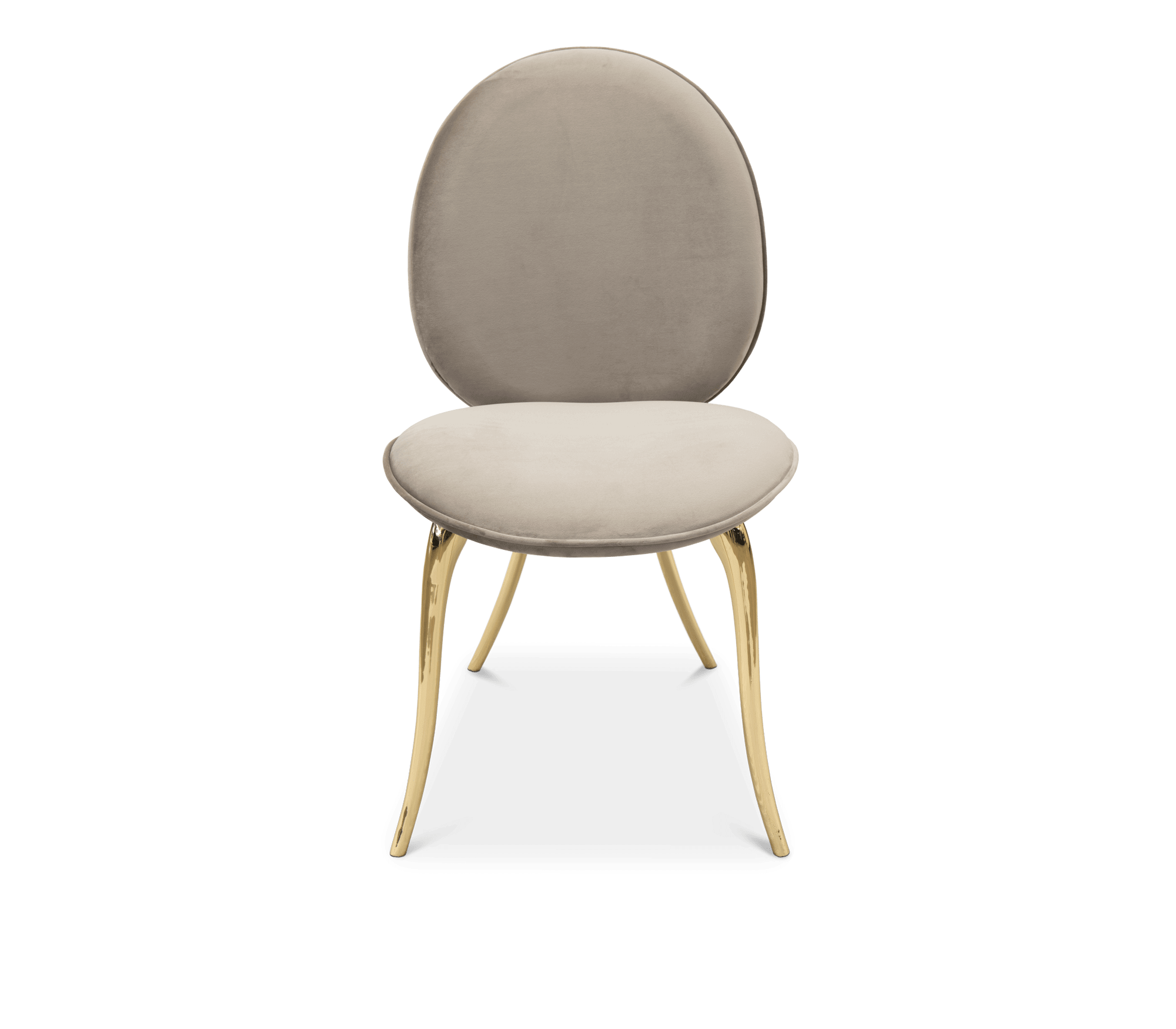 Soleil Curved Brass Modern Dining Chair