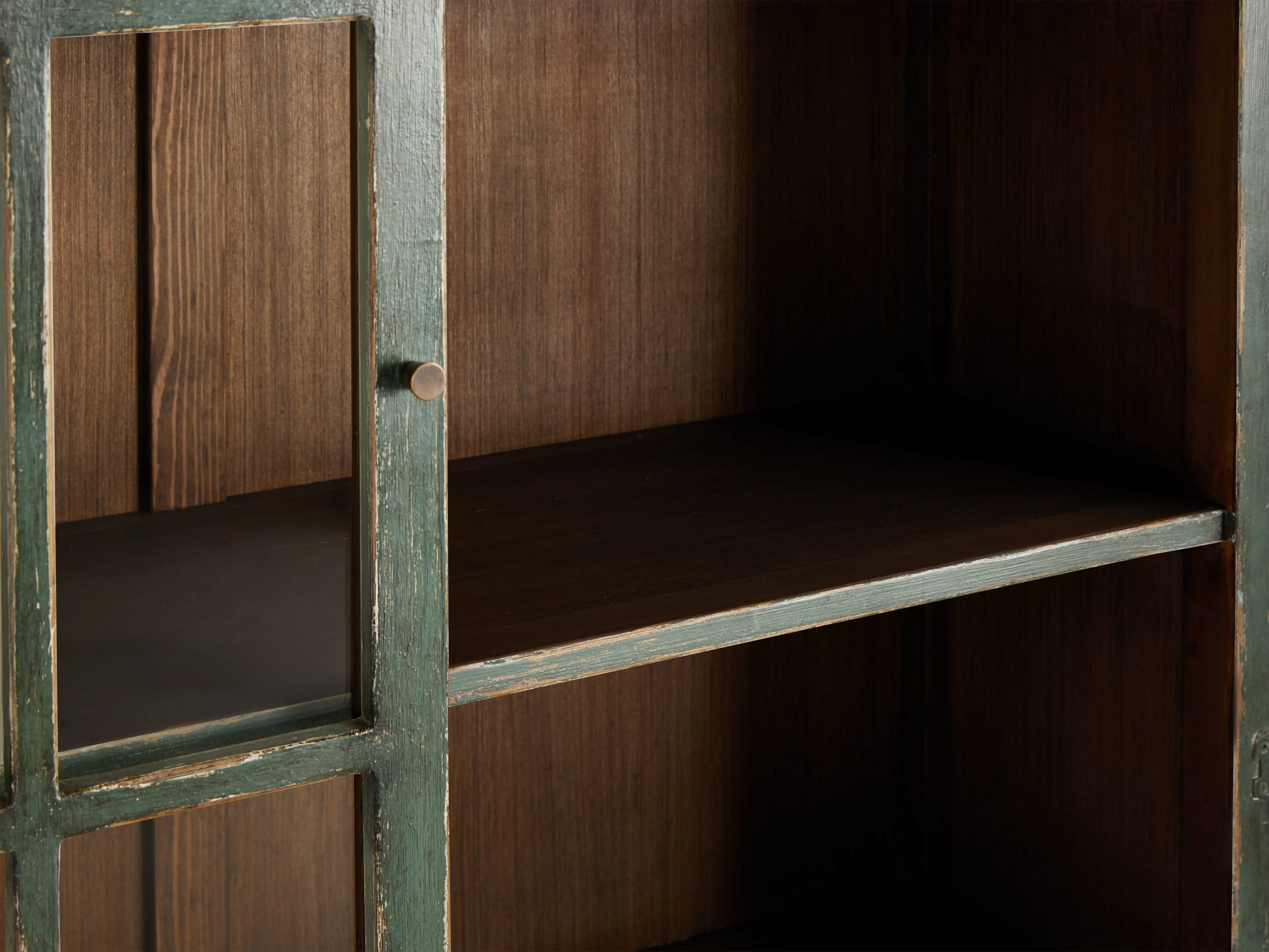 Merritt Wood Living Tall Display Cabinet Vintage Bookcase Solid Pine Entryways Sideboard Storage Cabinet