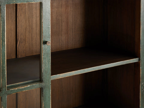 Merritt Wood Living Tall Display Cabinet Vintage Bookcase Solid Pine Entryways Sideboard Storage Cabinet