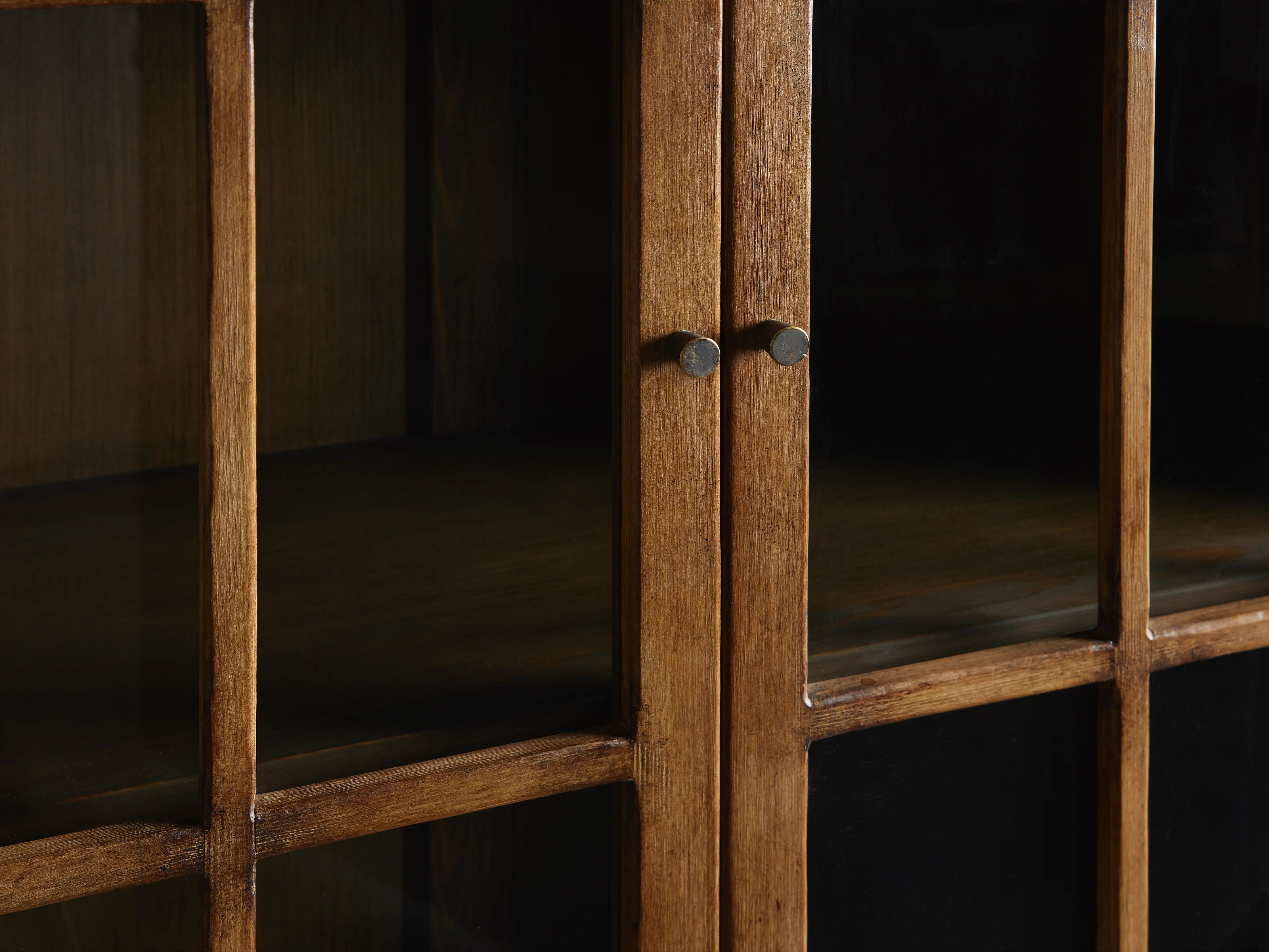 Merritt Wood Living Tall Display Cabinet Vintage Bookcase Solid Pine Entryways Sideboard Storage Cabinet
