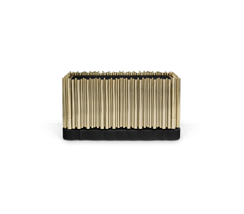 Symphony Tubular Gold Plated Modern Nightstand
