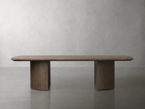 San Germani 72" Stone Coffee Table with Dauphine Metal Base