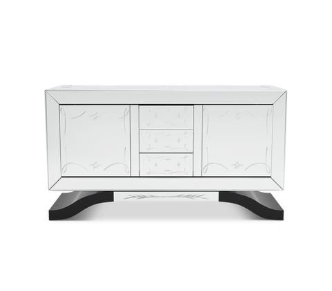 Mirrored Black Sideboard Cabinet