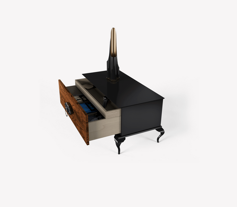 Guggenheim Mid-Century Wood Veneer Nightstand