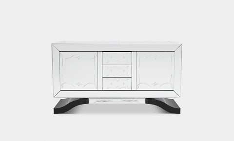 Mirrored Black Sideboard Cabinet