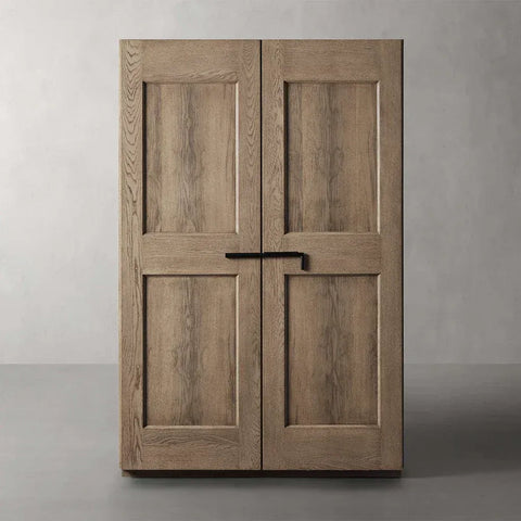 Turro Solid Oak Cabinet Rustic Living Room Tall Storage Cabinets