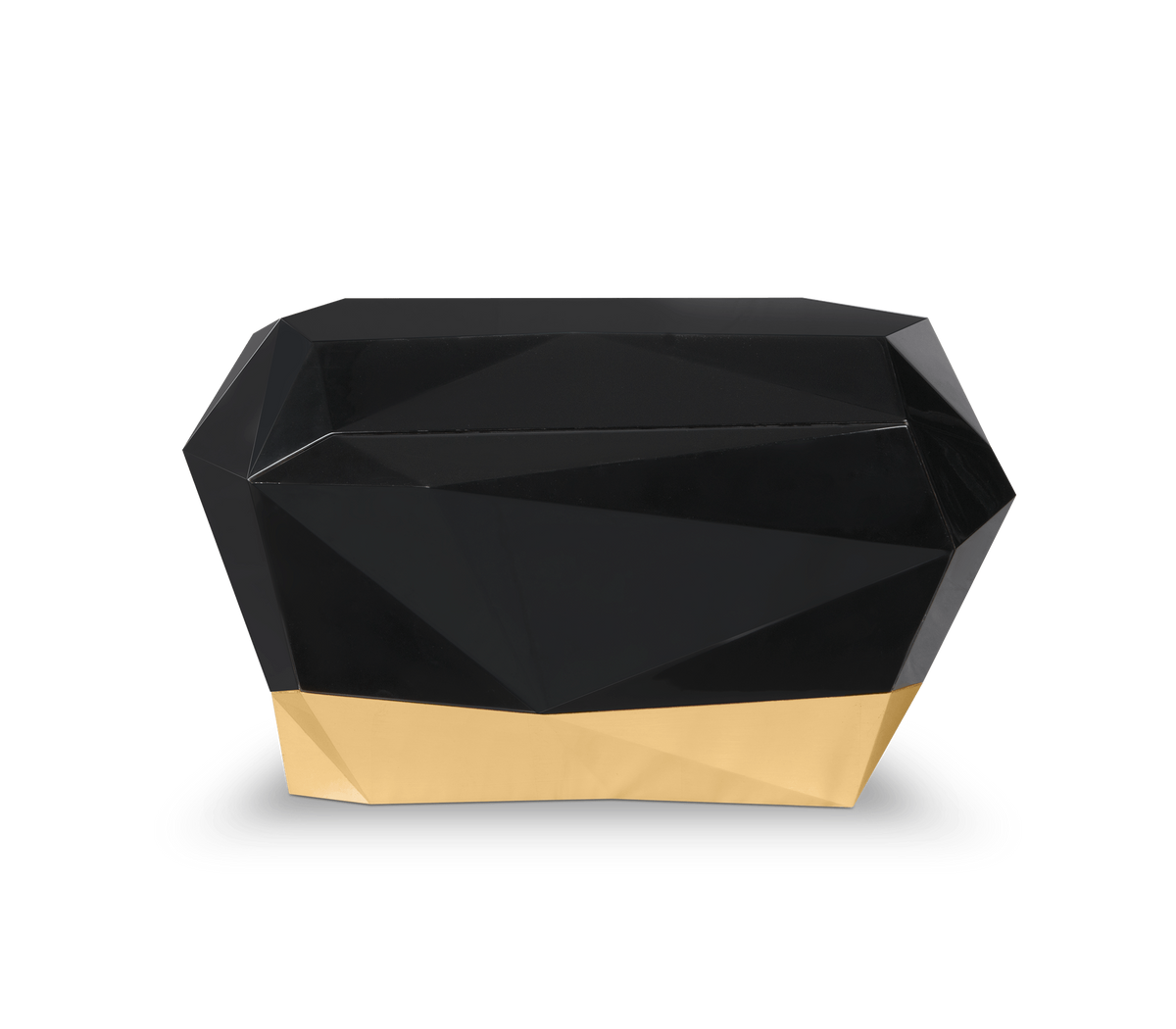 Diamond Faceted Geometric High Gloss Nightstand