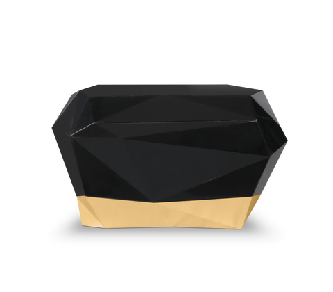Diamond Faceted Geometric High Gloss Nightstand