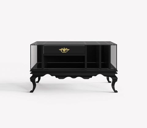 Tower Right Baroque Smoked Glass Nightstand