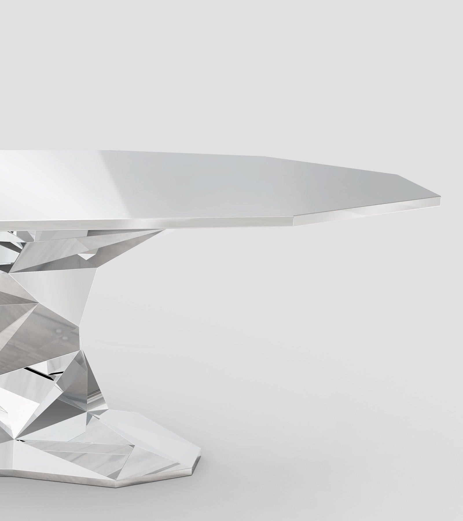 Faceted Design Dining Table for Dining Room