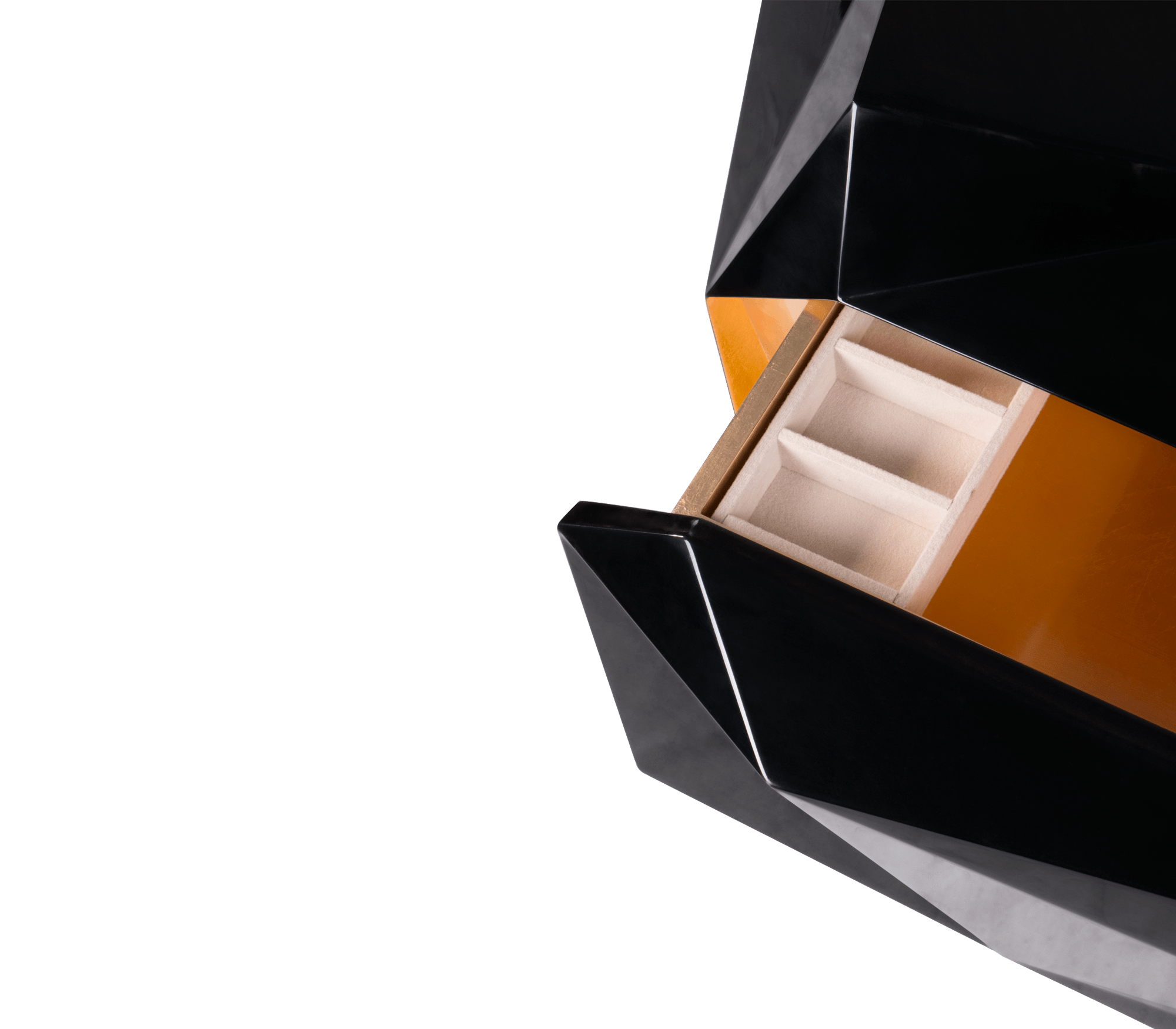 Diamond Faceted Geometric High Gloss Nightstand