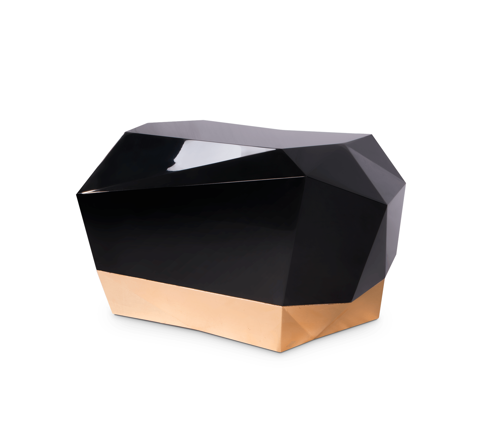 Diamond Faceted Geometric High Gloss Nightstand