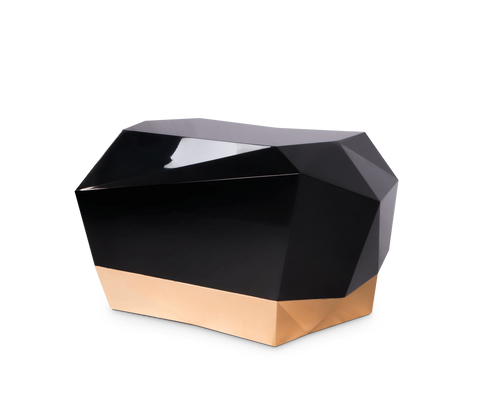 Diamond Faceted Geometric High Gloss Nightstand
