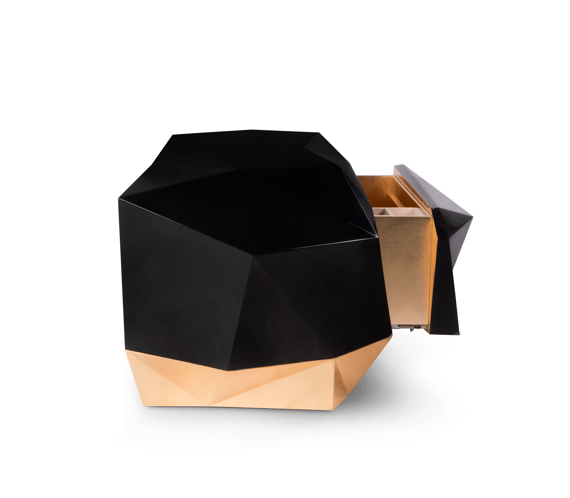 Diamond Faceted Geometric High Gloss Nightstand