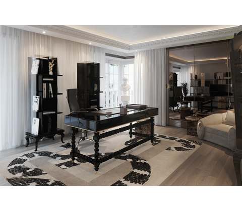 Manu Manueline Gloss Black Writing Desk