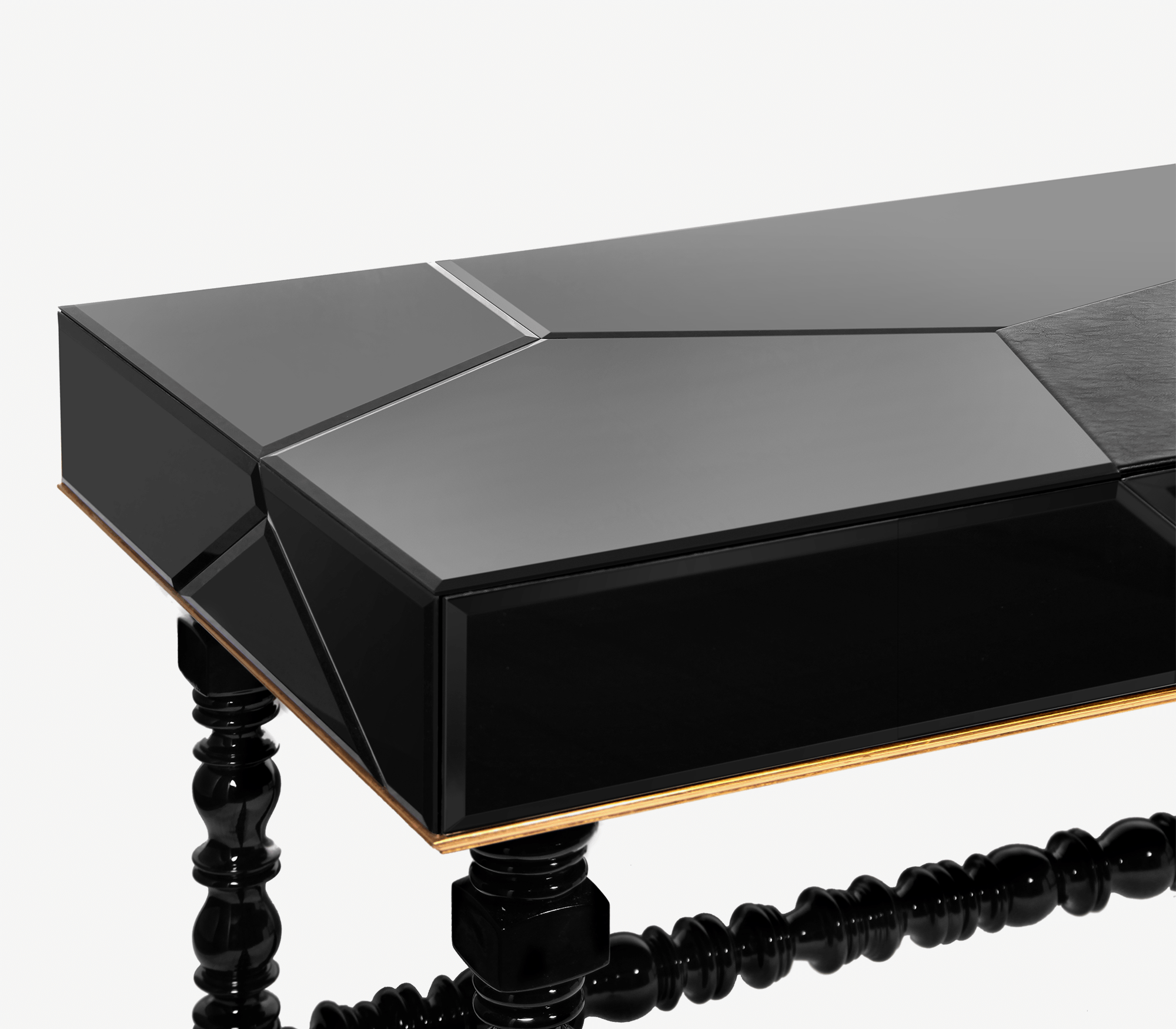 Manu Manueline Gloss Black Writing Desk