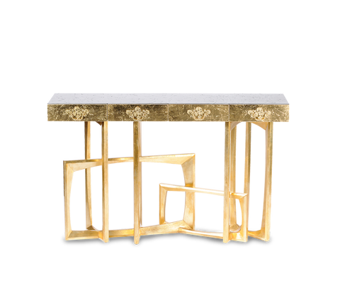 Metropolis Consoles Gilded Modern Entryways Cabinet Table