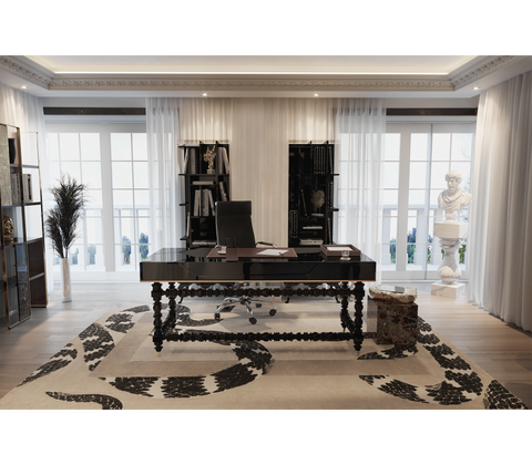 Manu Manueline Gloss Black Writing Desk