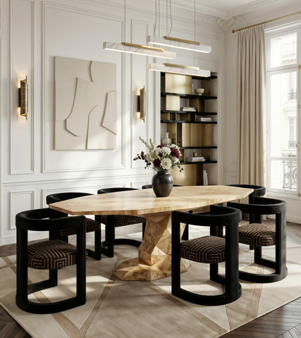 Faceted Design Dining Table for Dining Room