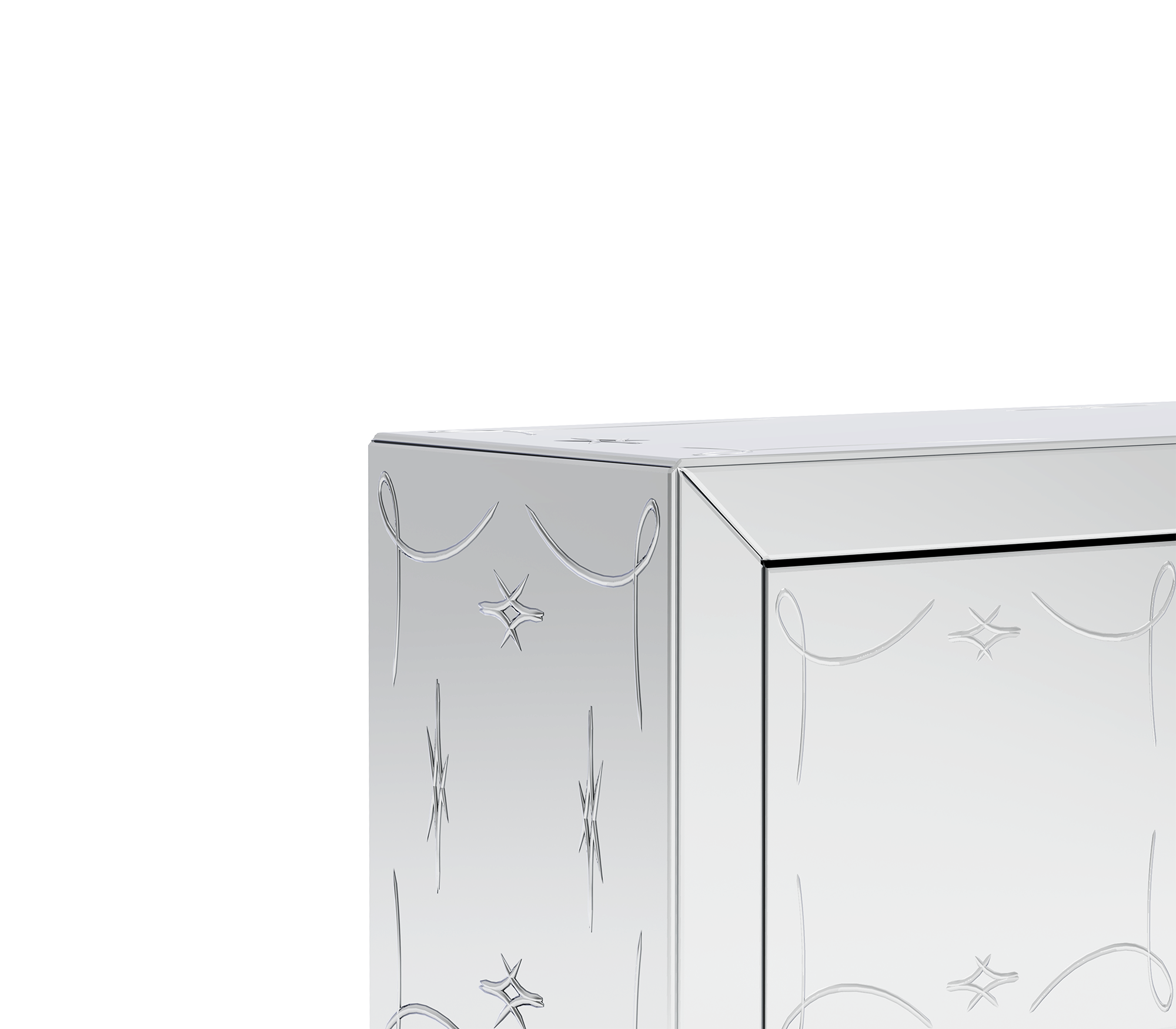 Mirrored Black Sideboard Cabinet
